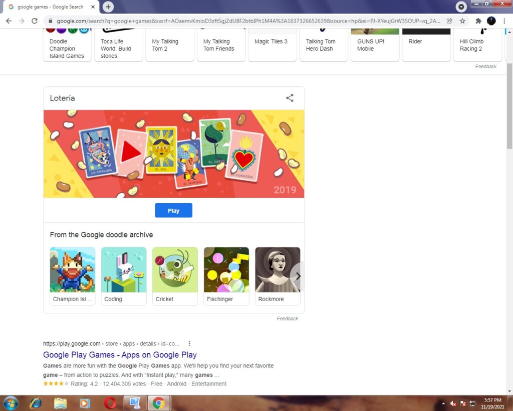 Getting bored, try google games