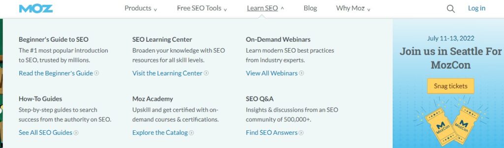 learn seo online for free from moz